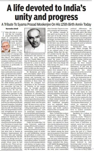 Giriraj Singh Hails PM Modi's Article on Mookerjee's 125th Birth Anniversary