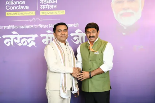 Goa CM Sawant attends NDA Conclave at Bharat Mandapam