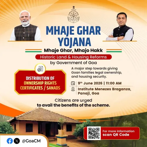Goa CM Sawant to Distribute Mhaje Ghar Yojana Sanads in Panaji