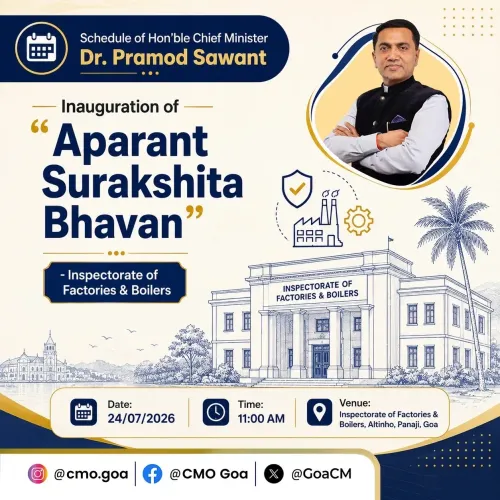 Goa CM Sawant to Inaugurate Aparant Surakshita Bhavan in Panaji
