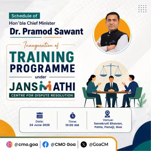 Goa CM Sawant to Inaugurate Jansaathi Dispute Resolution Training