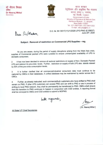 Govt Restores Commercial LPG Supply After West Asia Crisis
