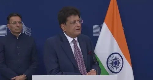 Goyal addresses press after 3rd India-EU TTC meeting