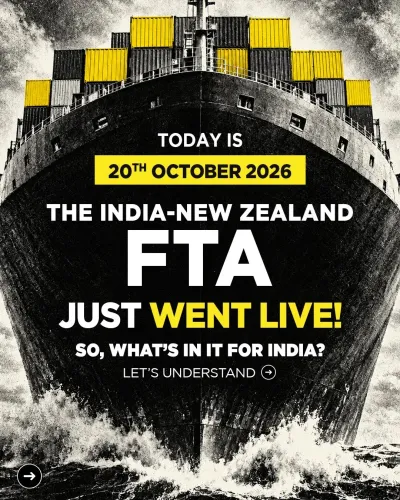 Goyal: India-New Zealand FTA Enters Into Force Today