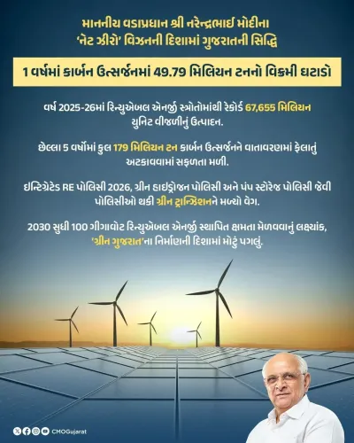 Gujarat CM Patel logs record 67,655 MU green power in one year