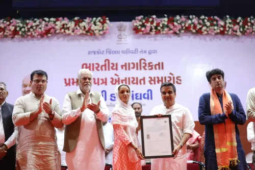 Gujarat Dy CM Harsh Sanghavi grants citizenship to 319 Hindu refugees from Pakistan in Rajkot