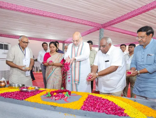 Amit Shah lays foundation for 81-foot Shiva statue in Gandhinagar during Navratri