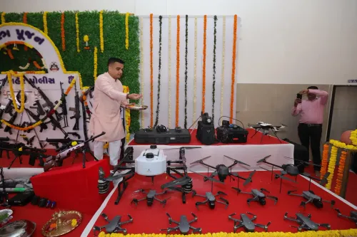 Did Gujarat Minister Perform 'Shastra Puja' for Peace and Security?