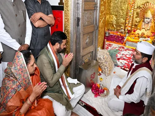 Haryana CM Nayab Singh Saini and Wife Visit Mata Mansa Devi Temple During Chaitra Navratri