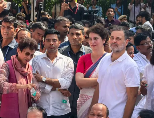 INDIA bloc protest at ECI: 150+ MPs march, Rahul Gandhi briefly detained