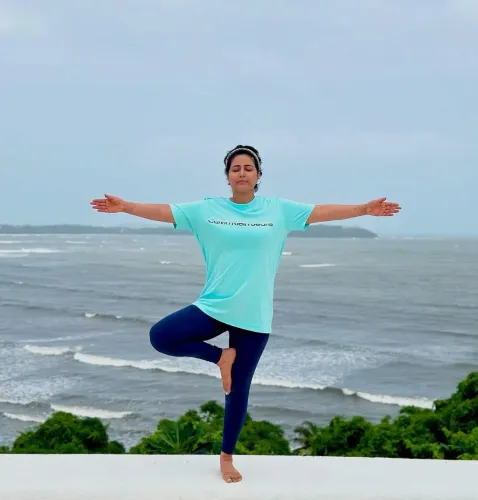 Did Hina Khan Celebrate Yoga Day with a Stunning View?