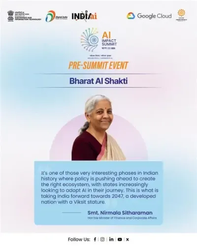 दूरदर्शी नेतृत्व के साथ भारत ग्लोबल एआई लीडर के रूप में मजबूत कर रहा अपनी स्थिति : वित्त मंत्री सीतारमण