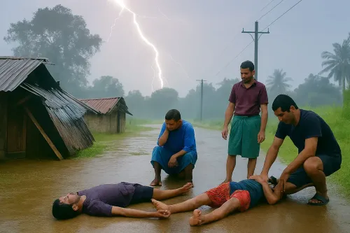 क्या असम-मेघालय सीमा पर बिजली गिरने से एक की जान गई?