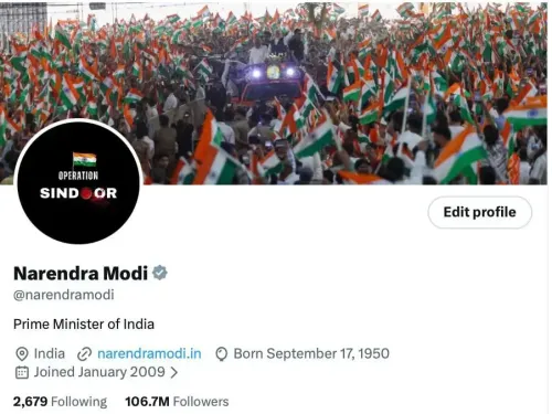 ऑपरेशन सिंदूर की पहली वर्षगांठ: PM मोदी, अमित शाह समेत दर्जनों नेताओं ने 'X' पर बदली प्रोफाइल फोटो