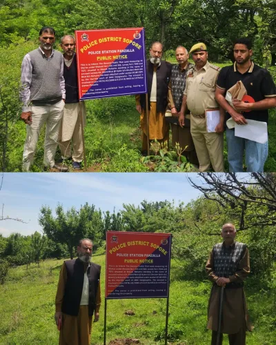 सोपोर पुलिस ने पाकिस्तान से संचालित हिजबुल मुजाहिदीन सरगना गुलाम मोहम्मद भट की संपत्ति जब्त की