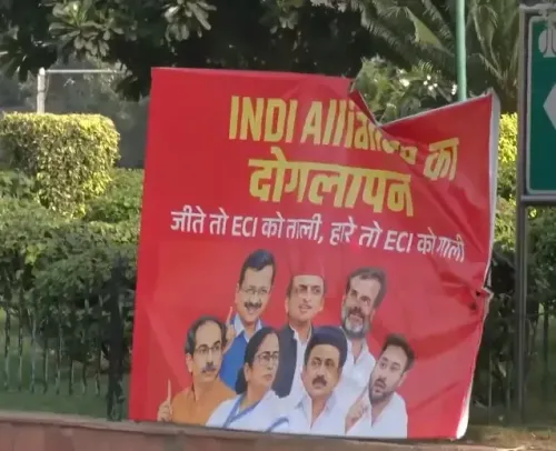 इंडिया ब्लॉक की बैठक से पहले दिल्ली में विपक्ष पर 'दोगलापन' के पोस्टर, ईसीआई विवाद केंद्र में