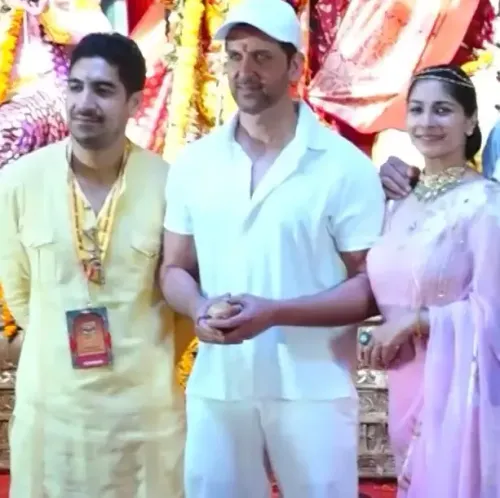 Did Hrithik Roshan Steal the Show at the Star-Studded Durga Puja Celebration?
