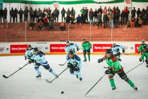Ice Hockey League: Tsewang Chuskit’s Hat-Trick Leads Changla Lamos to Women’s Final