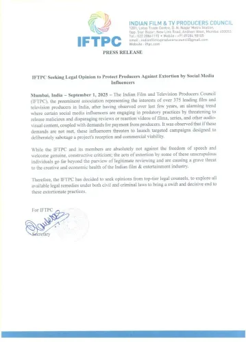 Is IFTPC Concerned About Extortion by Social Media Influencers?