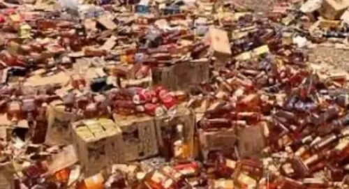 Contraband Liquor Worth Rs 99 Lakh Destroyed in Gujarat's Sabarkantha