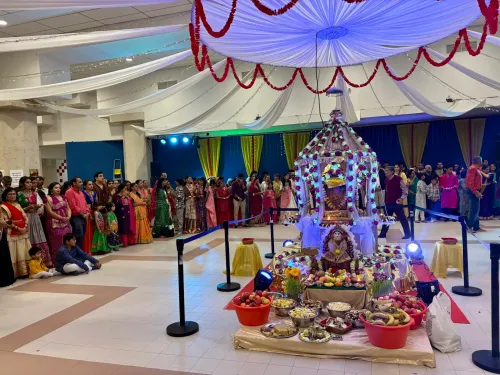 How is the Indian diaspora celebrating Durga Puja and Navratri globally?