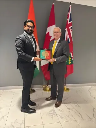 How is the Indian envoy enhancing economic ties with Canadian Minister Victor Fedeli?