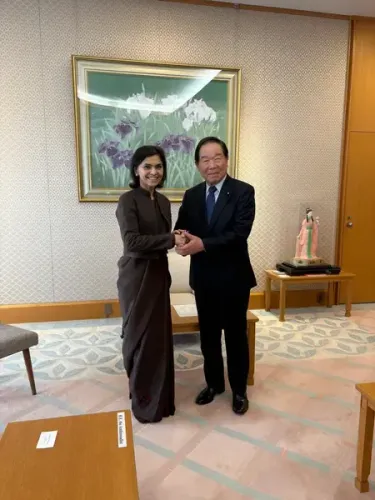 What Did the Indian Envoy and Japan's House of Representatives Speaker Discuss Regarding Bilateral Relations?