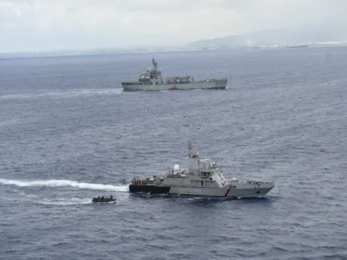 How Did Indian Navy Ships Conclude Joint Training at French and Mauritian Ports in the Indian Ocean?