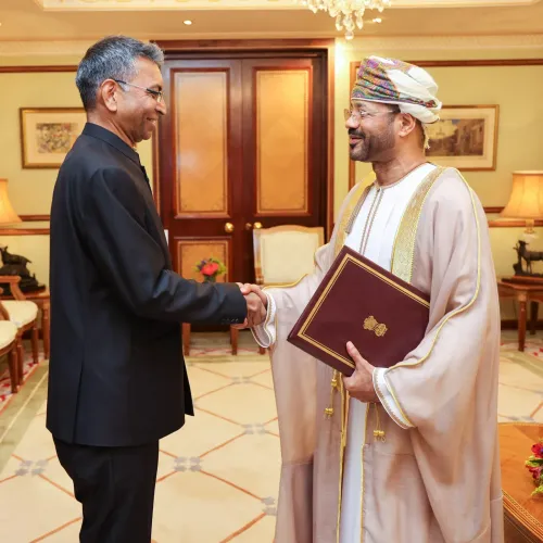 India's Ambassador Prashant Pise presents credentials to Oman's FM Albusaidi
