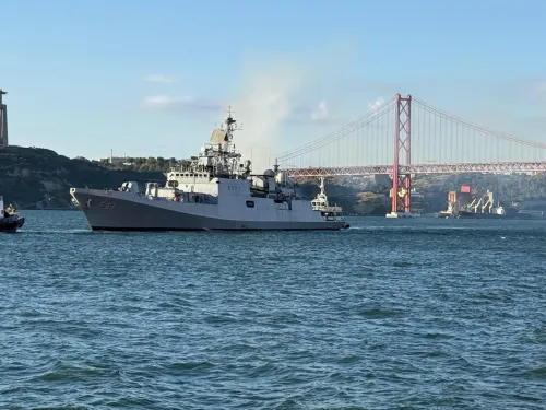 INS Trishul docks in Lisbon after Konkan-26 exercise with Royal Navy