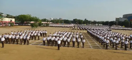 What is the inspiring saga of nation-building highlighted by HM Shah, Defence Minister Singh, and CM Yogi regarding the RSS?