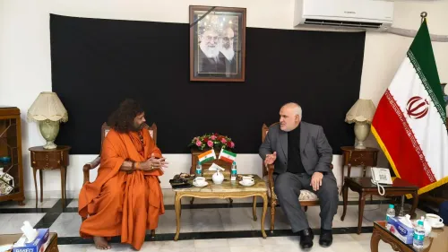 स्वामी सारंग का ईरानी दूतावास दौरा, खामेनेई की मौत पर गहरी संवेदना
