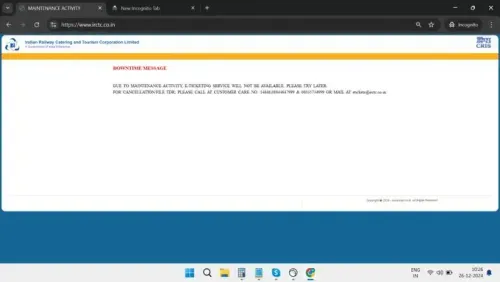 IRCTC App and Website Experience Outage, Tatkal Ticket Booking Disrupted