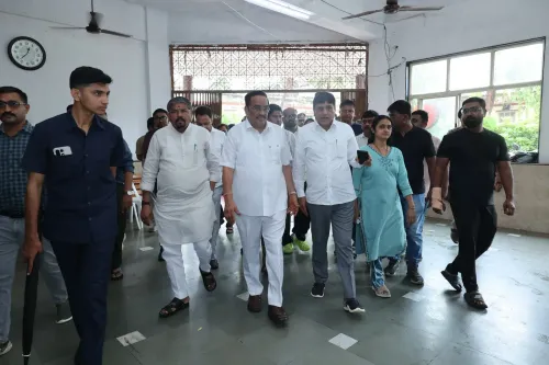 Jal Shakti Minister Paatil visits BJP workers preparing flood relief in Navsari