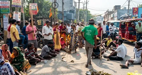 जामताड़ा में 4 महीने से मानदेय नहीं: सफाईकर्मियों ने सड़कों पर कचरा फेंक जताया विरोध