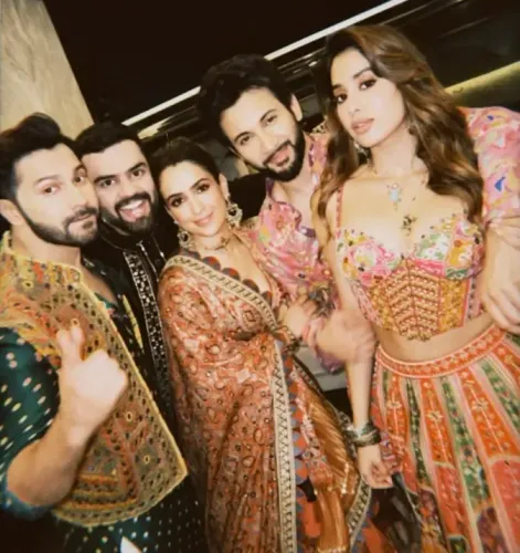 How Did Janhvi Kapoor Celebrate Navratri with Varun Dhawan, Sanya Malhotra, and Rohit Saraf?
