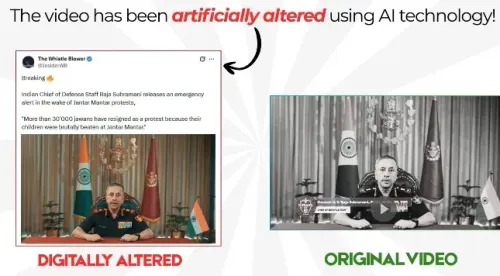 Fake AI video of CDS Gen Subramani on Jantar Mantar debunked