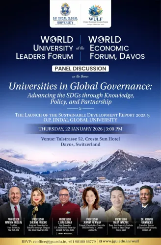 What is the World University Leaders Forum launched by JGU at Davos?