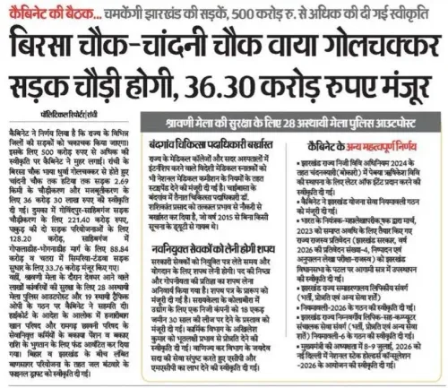 Jharkhand CMO clears Rs 500 crore+ for state road upgrades