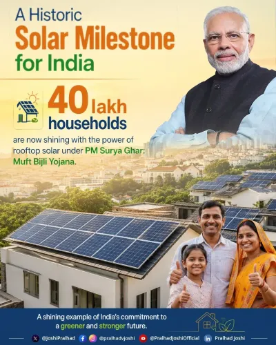 Joshi: 40 Lakh Homes Now Under PM Surya Ghar Solar Scheme