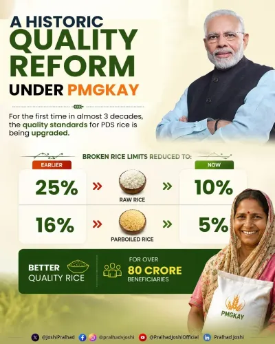 Joshi: Cabinet upgrades rice quality for 80 crore PMGKAY beneficiaries