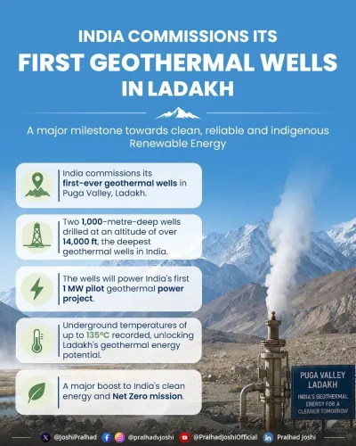 Joshi flags India's first geothermal wells commissioned in Ladakh