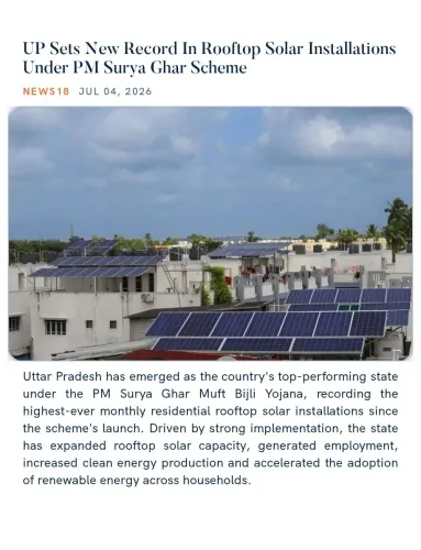 Joshi Flags UP's Record Rooftop Solar Run Under PM Surya Ghar