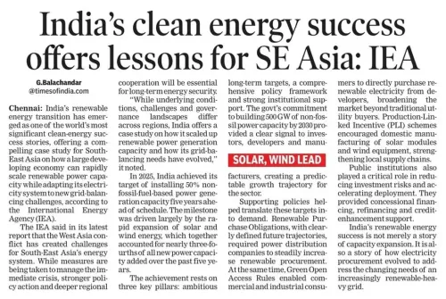 Joshi: India's Renewable Energy a Global Benchmark for Southeast Asia
