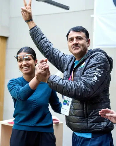 Did Tejaswini's 25m Pistol Gold Secure India's Top Spot at the Jr Shooting World Cup?