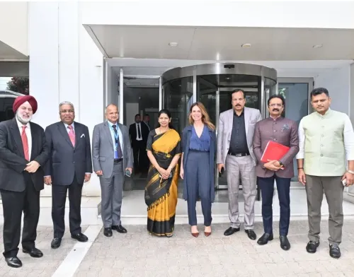 How is the Kanimozhi-led team engaging with Greece's media on India's anti-terrorism strategy?