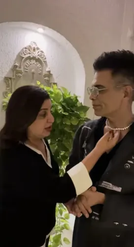 Karan Johar turns 53: wears mother Hiroo's diamond necklace, stuns Farah Khan