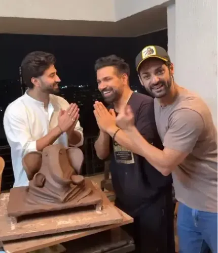 करण वाही ने दोस्तों संग बनाई गणपति की मूर्ति, पोस्ट किया वीडियो