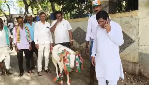 Karnataka Bypolls: Voter Turnout Exceeds 20% in Early Hours; Congress Candidate Arrives with Adorned Ram