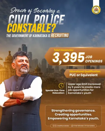 Karnataka CM Office Recruits 3,395 Civil Police Constables